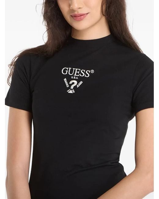 Guess Black Logo-Print T-Shirt Dress