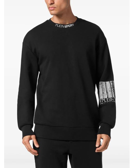 Philipp Plein Black Barcode Sweatshirt for men