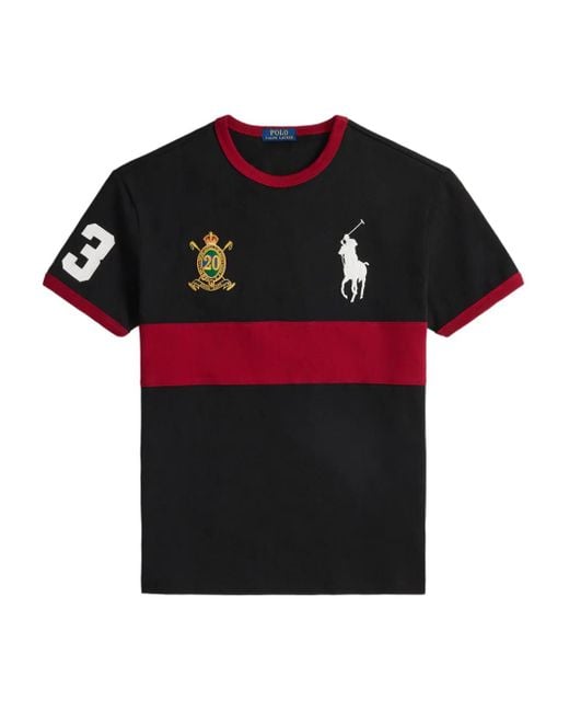 Polo Ralph Lauren Black Ribbed-Neck Short-Sleeve T-Shirt for men