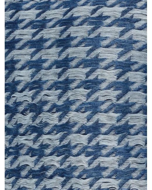 DIESEL Blue Houndstooth Crew-Neck Sweater for men