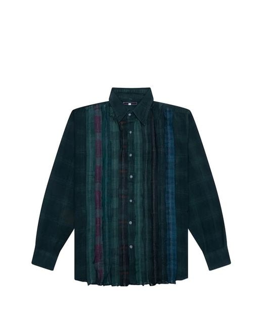 Needles Blue Over Dye Flannel Shirt for men