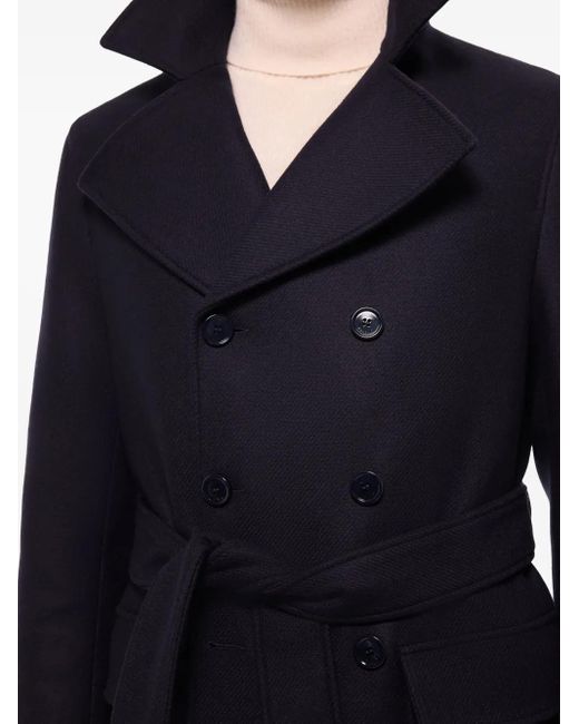 Fursac Doppelreihiger Mantel mit Gürtel in Black für Herren