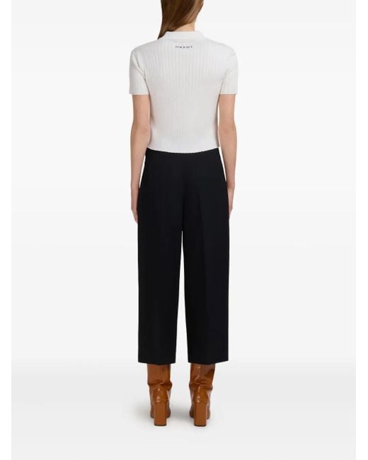 Pantalon En Laine Vierge À Taille Haute Marni en coloris Blue