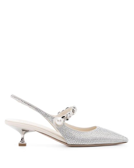 Miu miu hotsell silver pumps
