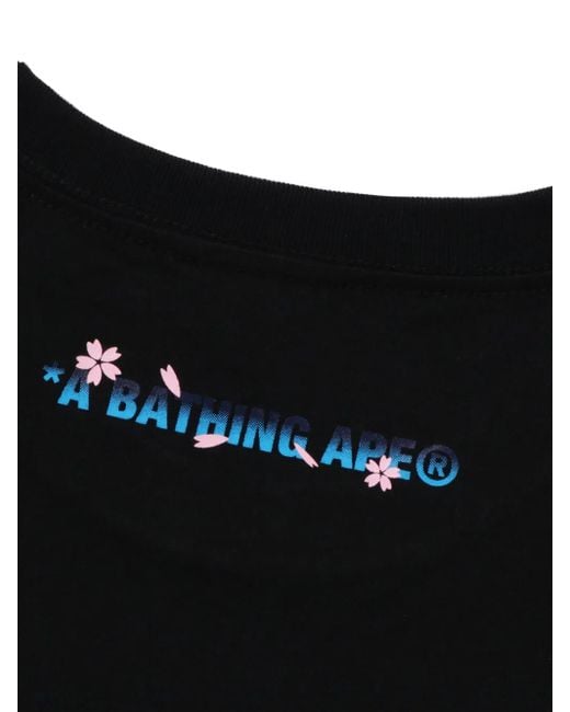 A Bathing Ape Black Sakura T-shirt for men