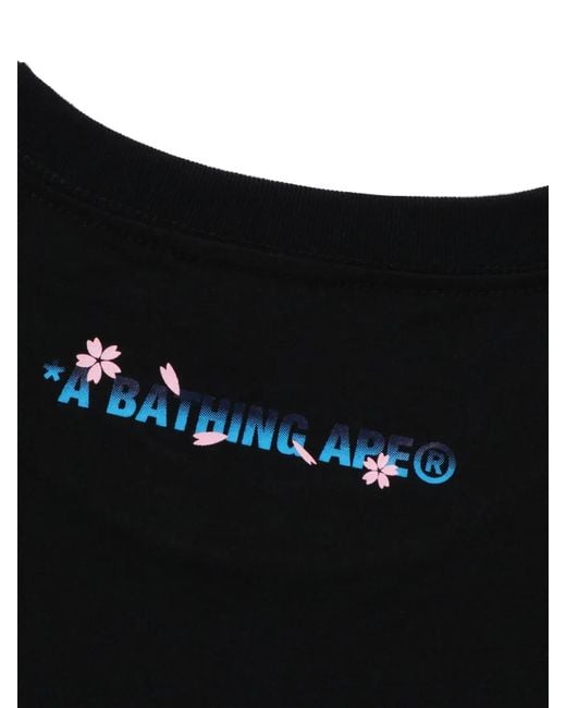 A Bathing Ape Black Sakura T-Shirt for men