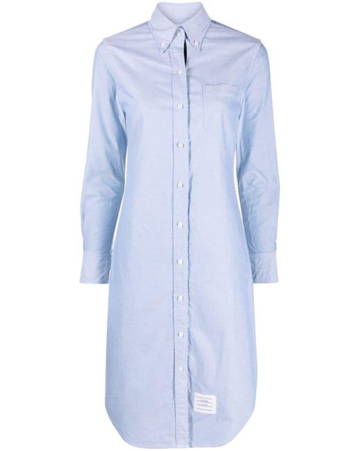 Thom Browne Blue Oxford-cotton Shirtdress