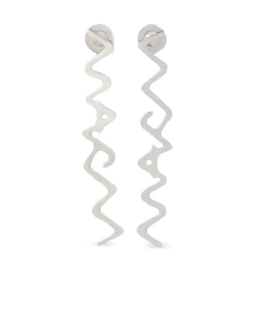 Orecchini Con Logo di Marni in White