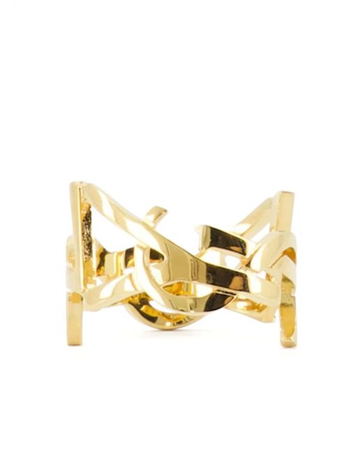 Saint Laurent Metallic Cassandre Scarf Ring
