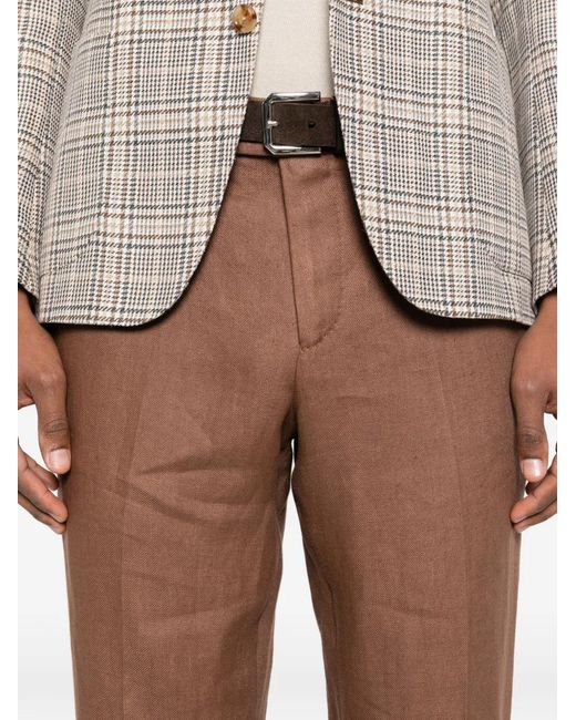 Lardini Brown Belt-Loop Trousers for men