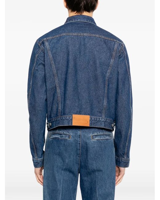 MASU Blue Contrast-Stitch Denim Jacket for men