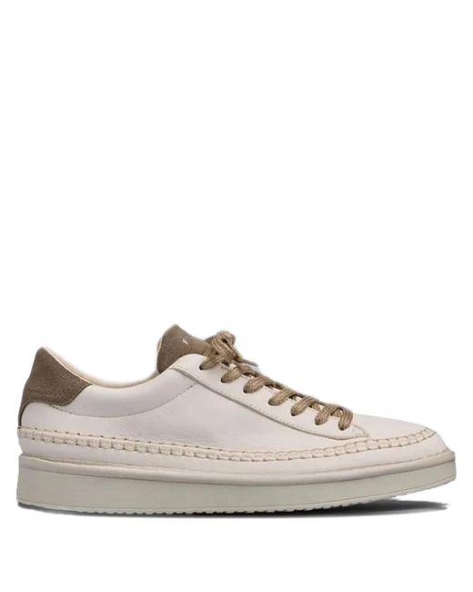 Pànchic Brown Stitched-Detail Lace-Up Sneakers for men