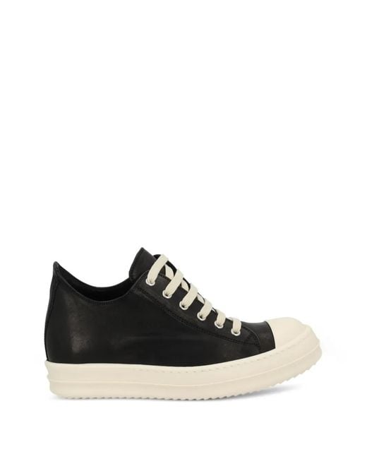 Rick Owens Black Lace-Up Sneakers