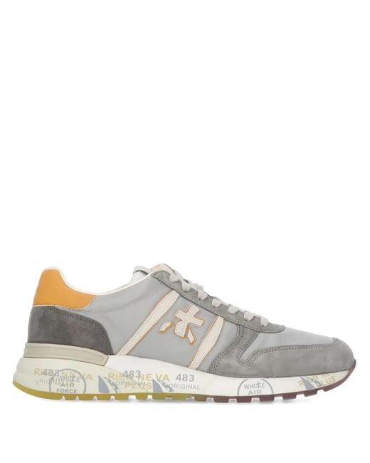 Premiata White Lander Panelled Sneakers for men