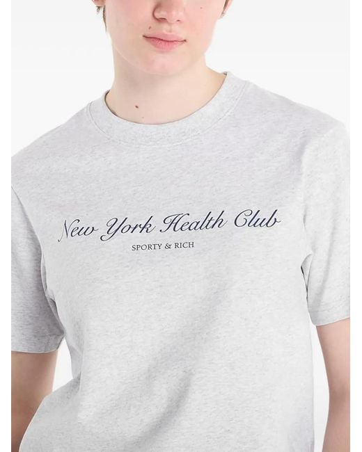 Sporty & Rich White T-Shirt New York Health Club