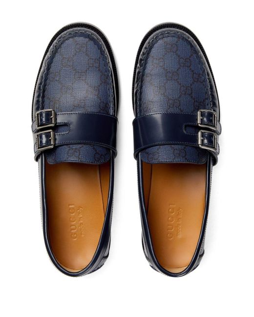 Gucci Blue GG Leather Loafers for men