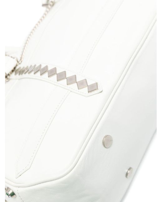 Yohji Yamamoto White Chain-detail Leather Shoulder Bag