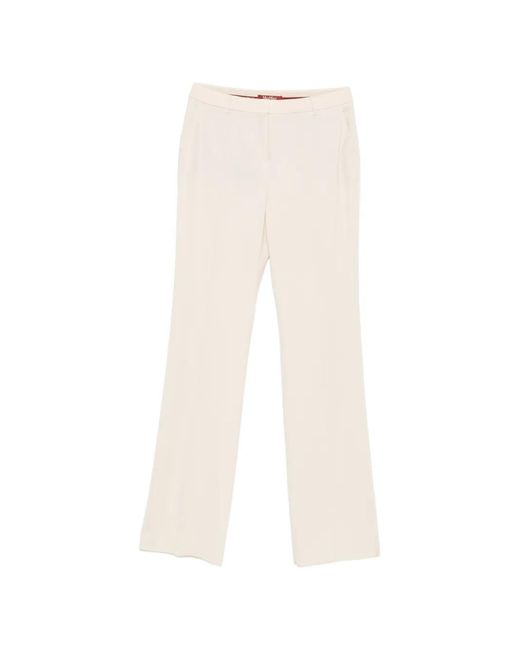 Max Mara White Nager Pressed-Crease Straight-Leg Trousers