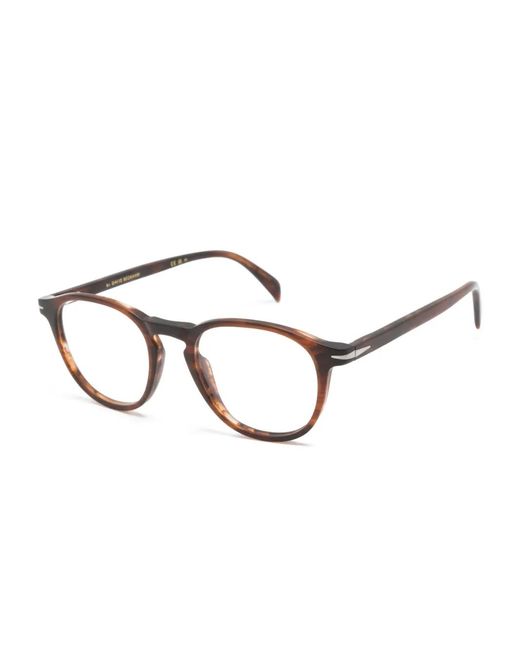 David Beckham Brown Round-Frame Tortoiseshell-Effect Glasses