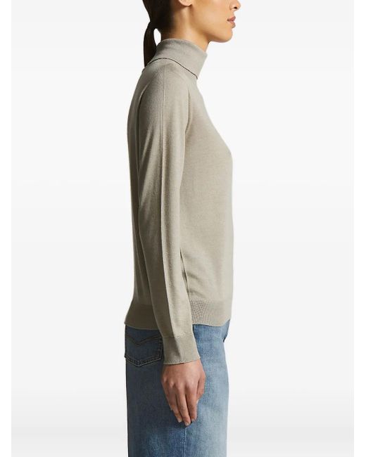 Peserico Blue Zip-Detail Turtleneck Sweater