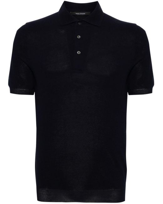Tagliatore Black Short-sleeve Polo Shirt for men