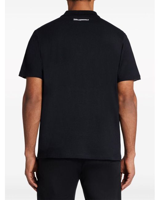 Karl Lagerfeld Poloshirt mit Logo-Streifen in Black für Herren