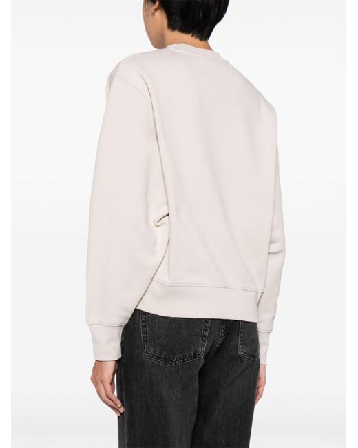 Calvin Klein Natural Logo-embroidered Cotton Sweatshirt