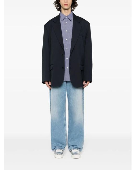 Acne Blue Single-Breasted Blazer for men