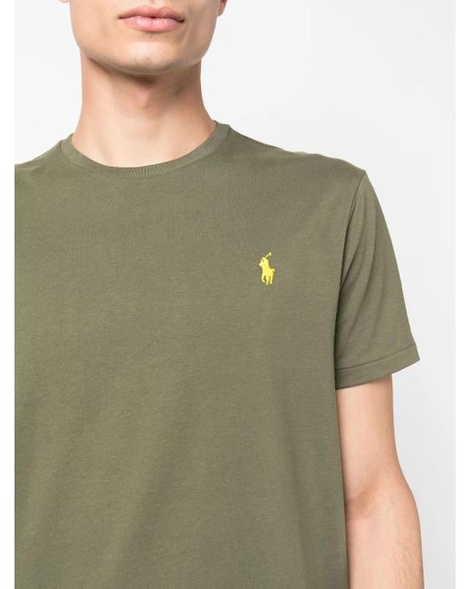 Polo Ralph Lauren Green Polo Short Sleeve Custom Fit Crew Neck T-shirt for men
