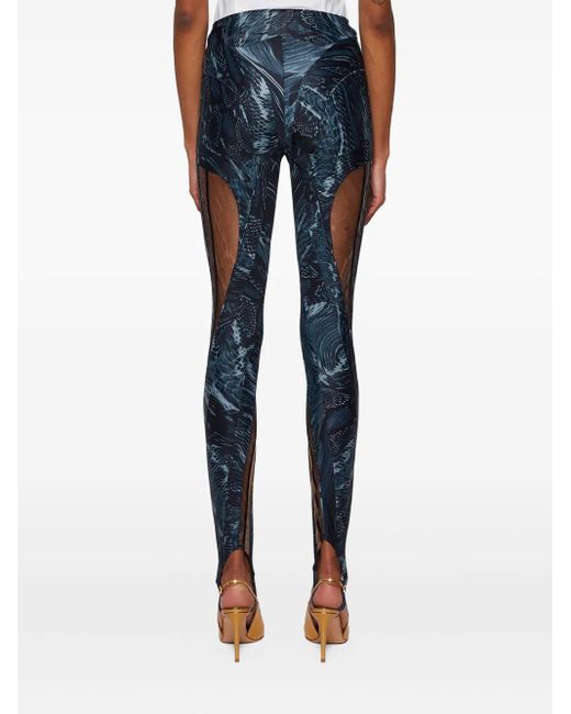 Mugler Illusion Legging in het Blue