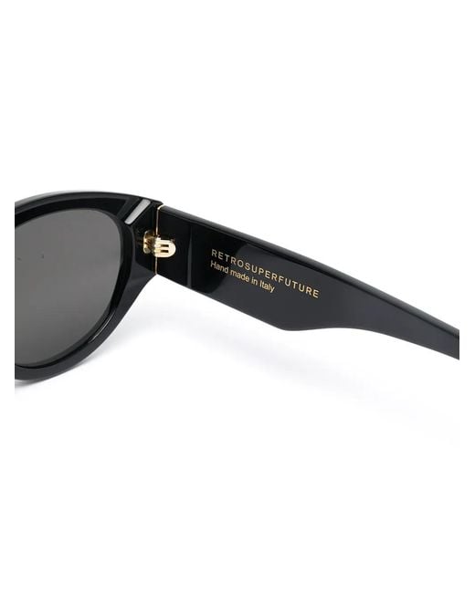 Retrosuperfuture Black Drew Mama Oval-Frame Sunglasses
