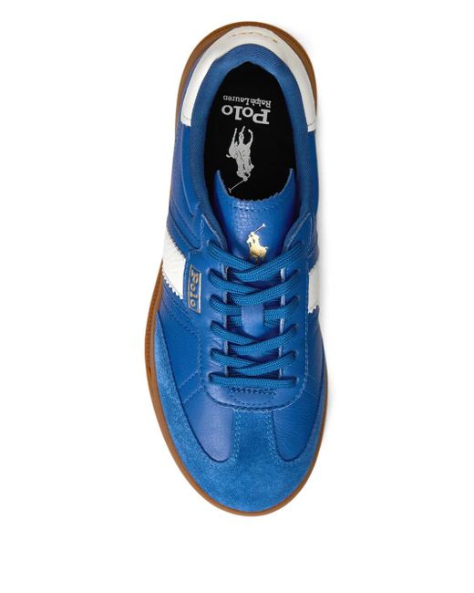 Polo Ralph Lauren Blue Heritage Aera Suede Leather Sneakers