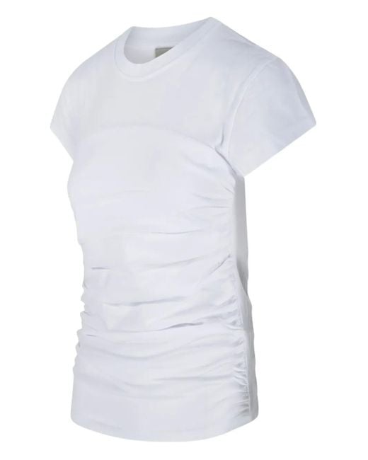Isabel Marant White Gathered Detail Short-Sleeve T-Shirt
