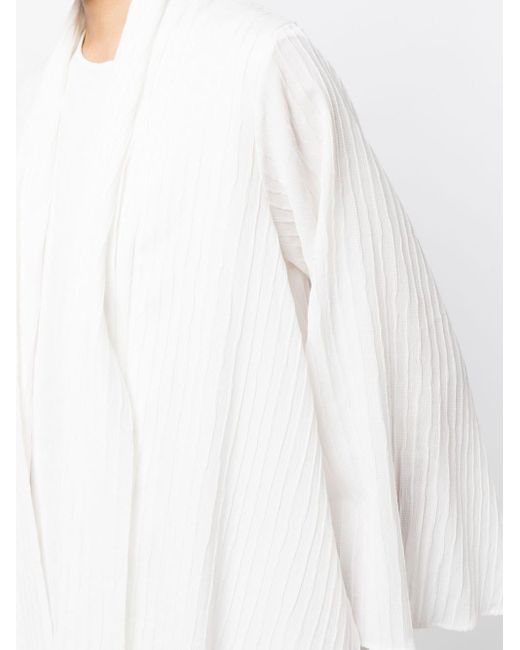 Bambah White Plissé Two-piece Kaftan Dress