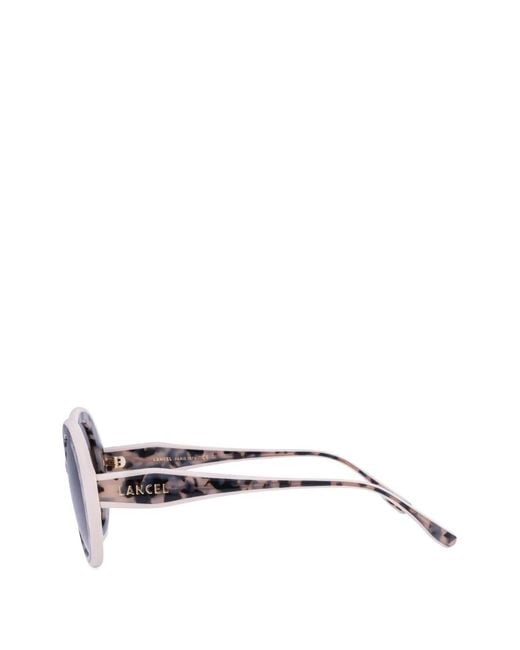 Lancel Purple Josephine Round Sunglasses