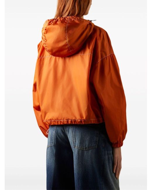 Hogan Orange Panelled Hooded Windbreaker Jacket