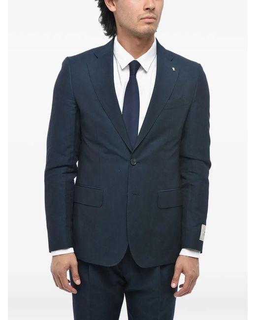 Corneliani Blue Single-Breasted Notch-Lapel Suit for men