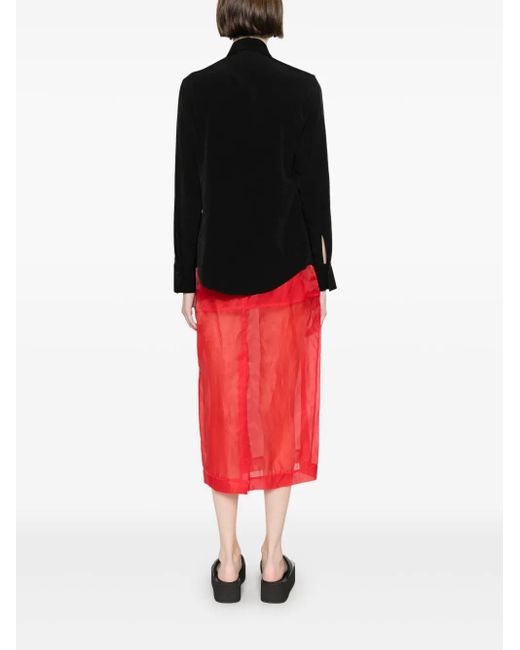 Yohji Yamamoto Black Drape-Panel Shirt