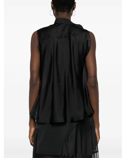 Sacai Black Fabric Combo Shirt