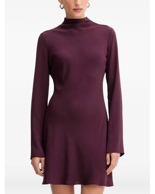 Patrizia Pepe Purple Button-Detail Mini Dress