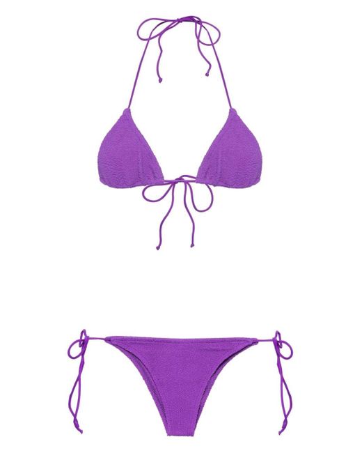 Mc2 Saint Barth Purple Marielle Bikini in Knitteroptik
