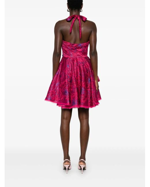 Talbot Runhof Pink Lombino Mini Dress