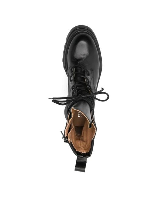 Pedro Miralles Black Lace-Up Lug-Sole Boots