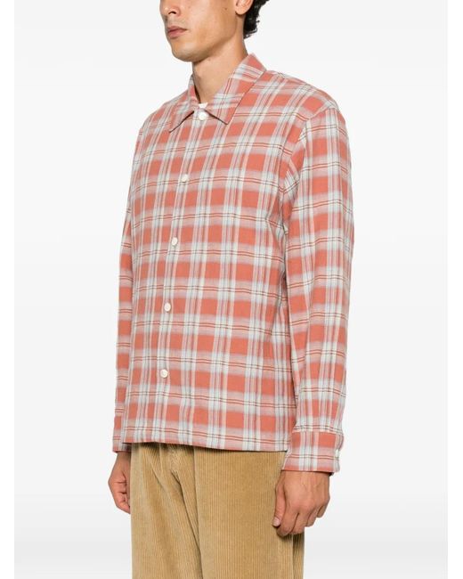 Second/Layer Red Check-Pattern Shirt for men