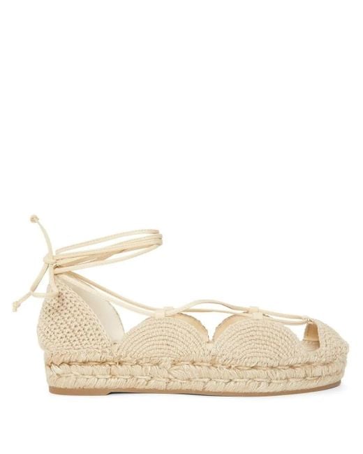 Loewe Natural Lace-Up Flat Espadrilles