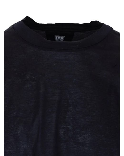 C P Company Blue No Gravity Jersey Lightweight And Compact Cotton Crewneck T-Shirt With Logo for men