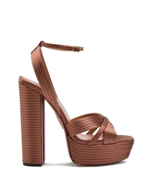 Aquazzura Brown Sundance Platform Sandals