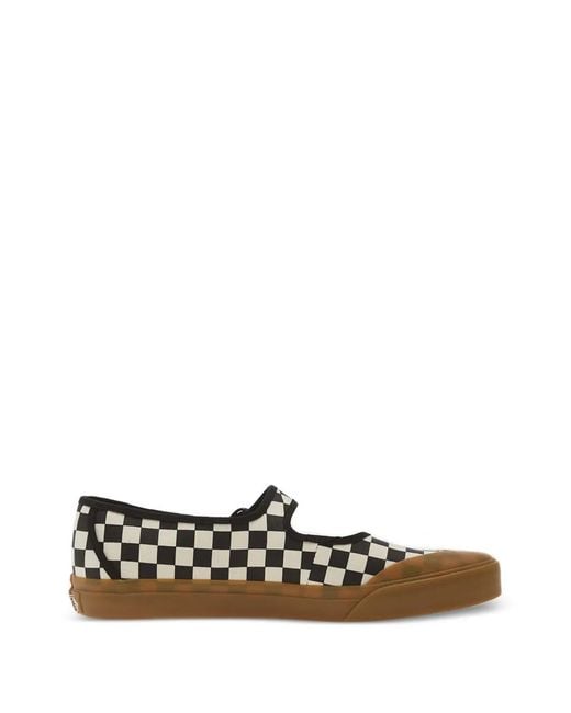 Vans White Checkerboard Buckle-Fastening Sneakers