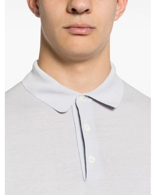Eleventy White Short-sleeve Cotton Polo Shirt for men