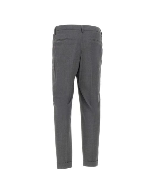 Devore Gray Pleats Cuffed Trousers for men